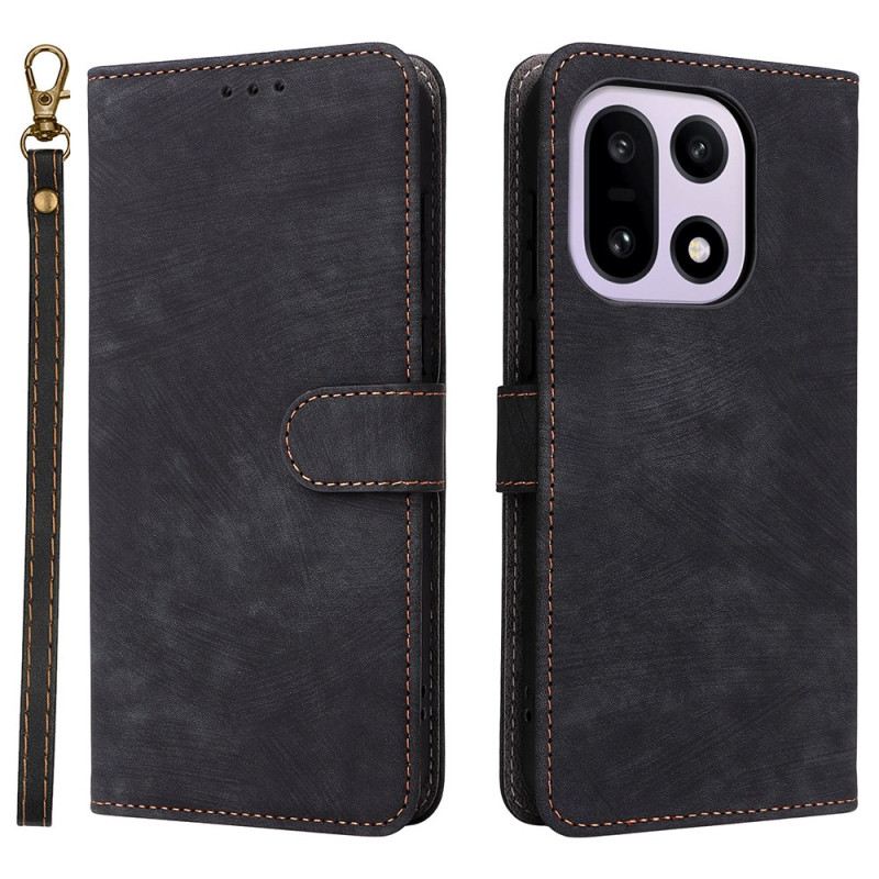 Kinyitható Bőrtok Oneplus 15 Velúrhatású Pánttal