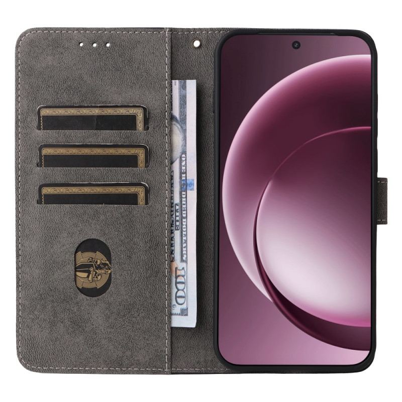 Kinyitható Bőrtok Oneplus 15 Velúrhatású Pánttal