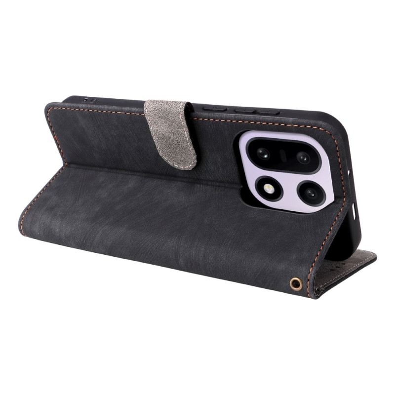 Kinyitható Bőrtok Oneplus 15 Velúrhatású Pánttal