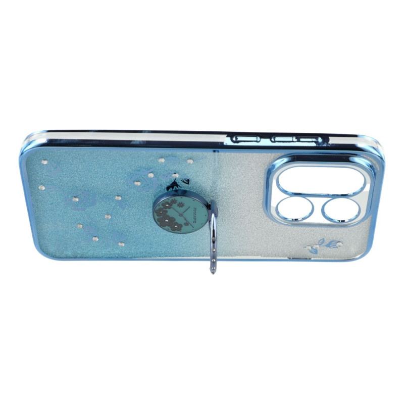 Tok Oneplus 15 Gyűrűtartó Csillámos Virágmintával