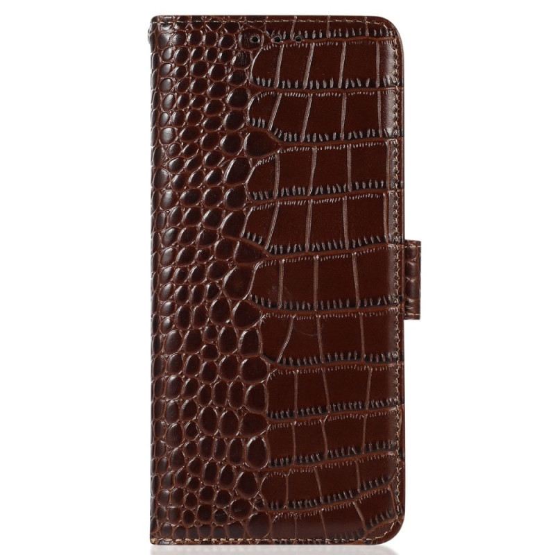 Bőrtok Xiaomi Redmi Note 13 Pro 4g Crocodile Design Rfid Blokkoló Technológia