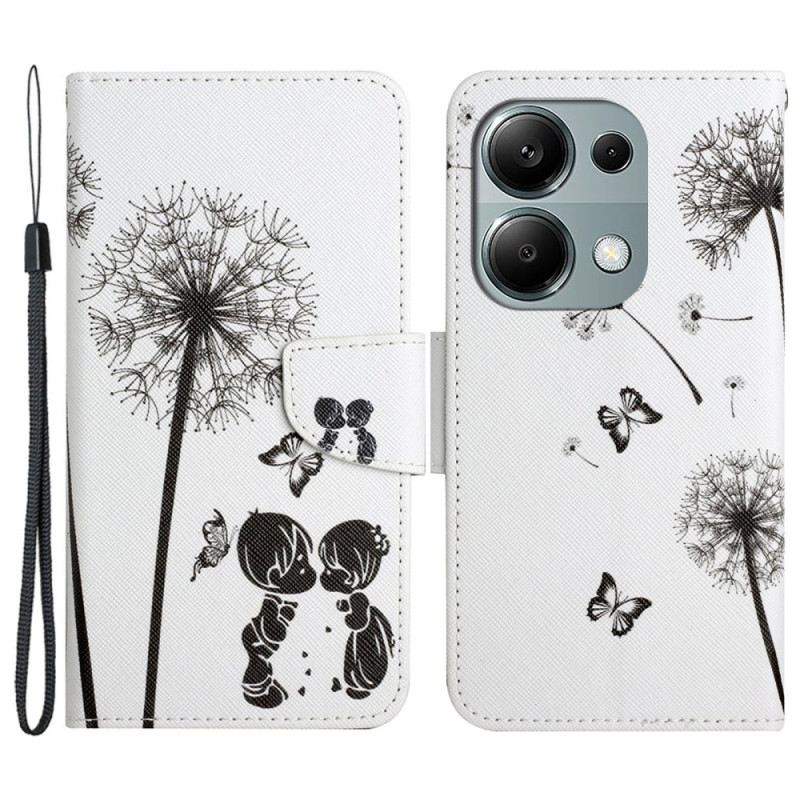 Bőrtok Xiaomi Redmi Note 13 Pro 4g Pitypang Szerelem Szíjjal