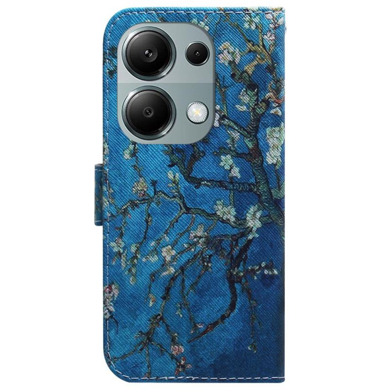 Bőrtok Xiaomi Redmi Note 13 Pro 4g Sárgabarack Virágok