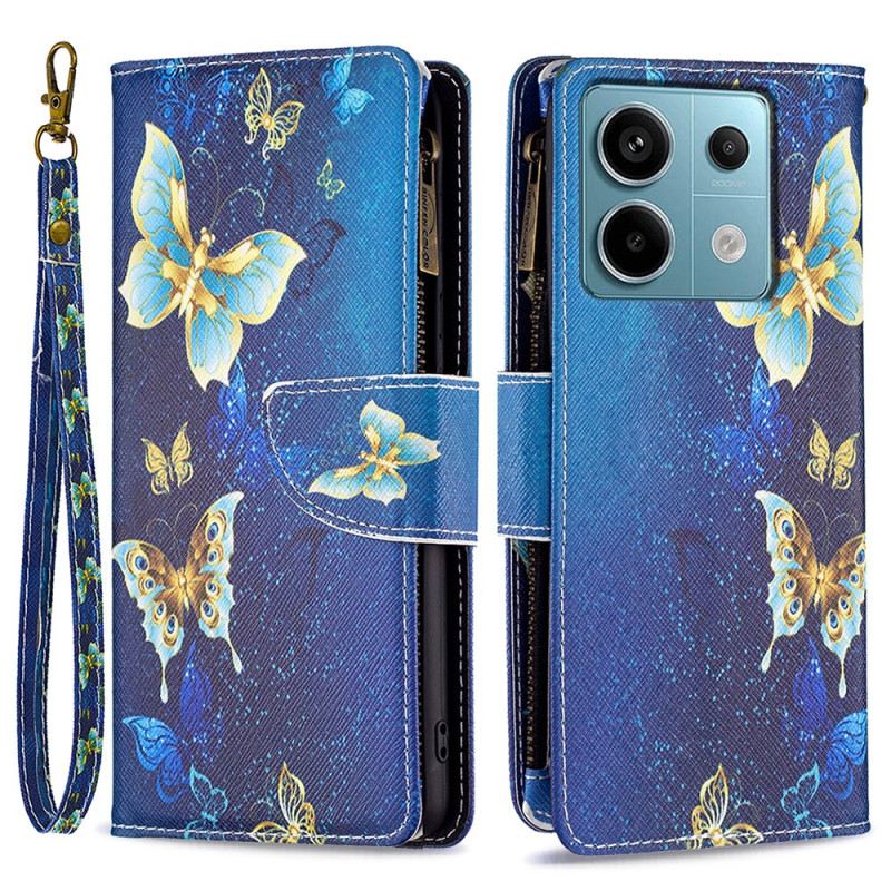 Fliptok Xiaomi Redmi Note 13 Pro 4g Golden Butterflies Pénztárca Pánttal