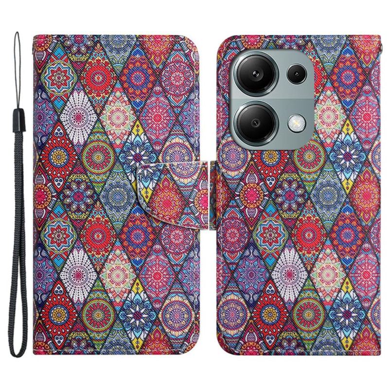 Kinyitható Bőrtok Xiaomi Redmi Note 13 Pro 4g Zsinóros Kaleidoszkóp