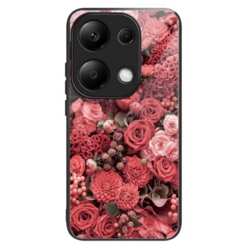 Tok Xiaomi Redmi Note 13 Pro 4g Edzett Üveg Vörös És Rózsaszín Virágok