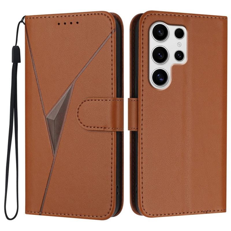 Bőrtok Samsung Galaxy S25 Ultra 5g Háromszög Alakú Minta