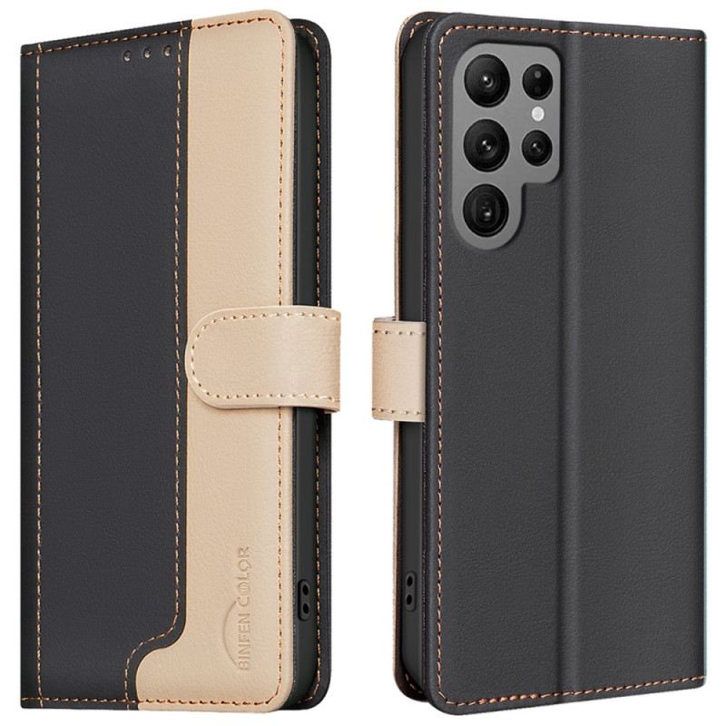 Bőrtok Samsung Galaxy S25 Ultra 5g Kétszínű Rfid-blokkolással Binfen Color