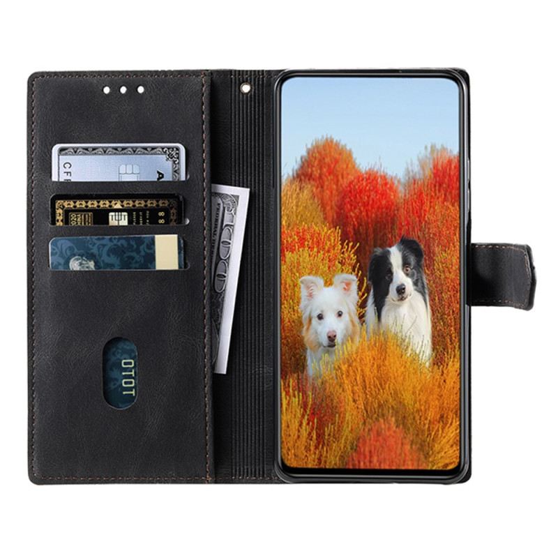 Bőrtok Samsung Galaxy S25 Ultra 5g Kétszínű Velúr Stílusú Rfid Pénztárca Pánttal