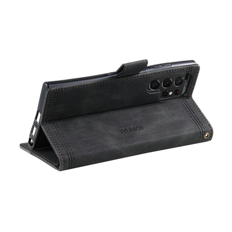 Bőrtok Samsung Galaxy S25 Ultra 5g Kétszínű Velúr Stílusú Rfid Pénztárca Pánttal