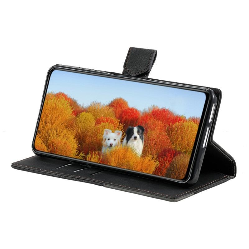 Bőrtok Samsung Galaxy S25 Ultra 5g Kétszínű Velúr Stílusú Rfid Pénztárca Pánttal