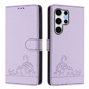 Bőrtok Samsung Galaxy S25 Ultra 5g Macskajelenet