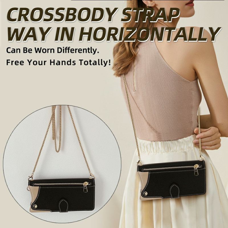 Bőrtok Samsung Galaxy S25 Ultra 5g Pénztárca Lánccal