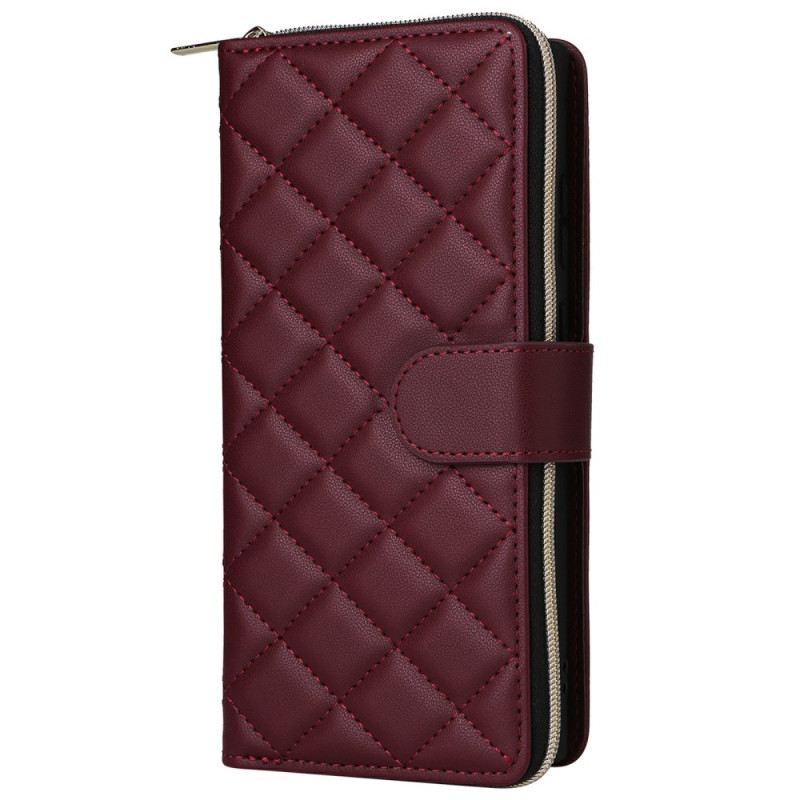 Bőrtok Samsung Galaxy S25 Ultra 5g Steppelt Pénztárca Pánttal És Vállpánttal