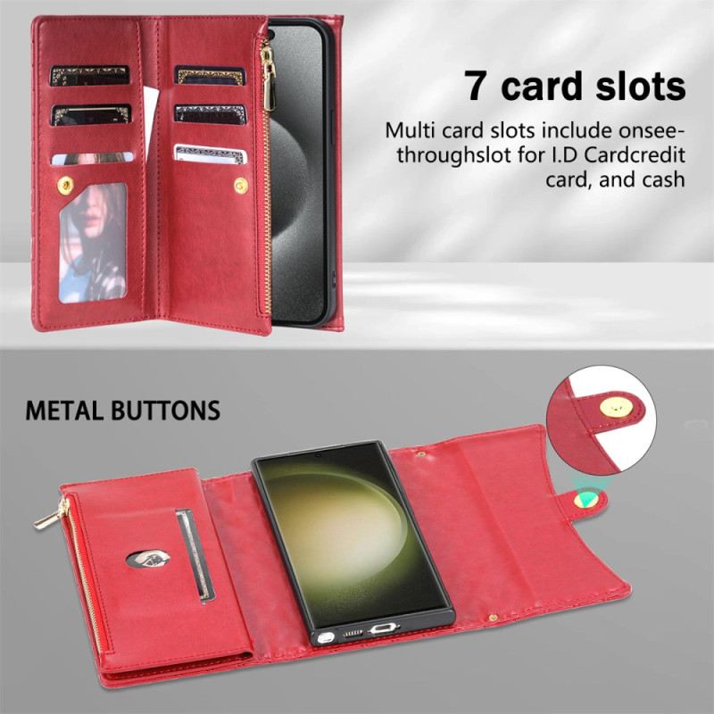 Bőrtok Samsung Galaxy S25 Ultra 5g Steppelt Pénztárca Vállpánttal