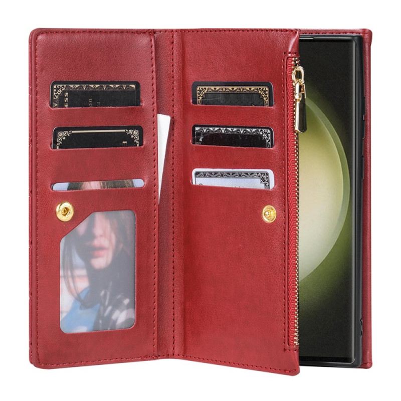 Bőrtok Samsung Galaxy S25 Ultra 5g Steppelt Pénztárca Vállpánttal