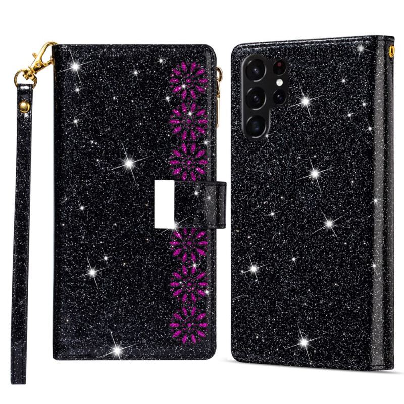 Fliptok Samsung Galaxy S25 Ultra 5g Flitteres Ezüst Csattal