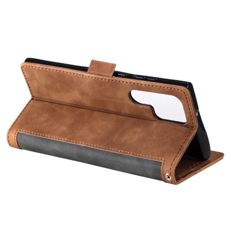 Fliptok Samsung Galaxy S25 Ultra 5g Kétszínű Velúr Hatású Rfid Blokkoló Pénztárca