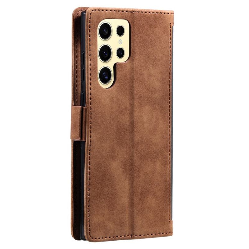 Fliptok Samsung Galaxy S25 Ultra 5g Kétszínű Velúr Hatású Rfid Blokkoló Pénztárca