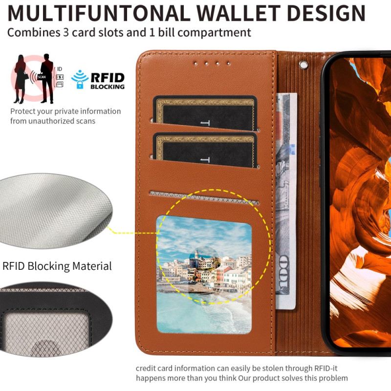 Fliptok Samsung Galaxy S25 Ultra 5g Rfid Bőr Pénztárca Pánttal