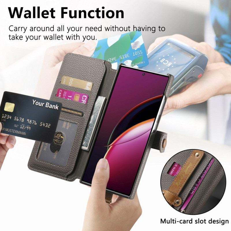 Fliptok Samsung Galaxy S25 Ultra 5g Rfid-védett Pénztárca Tasakkal És Gyűrűtartóval