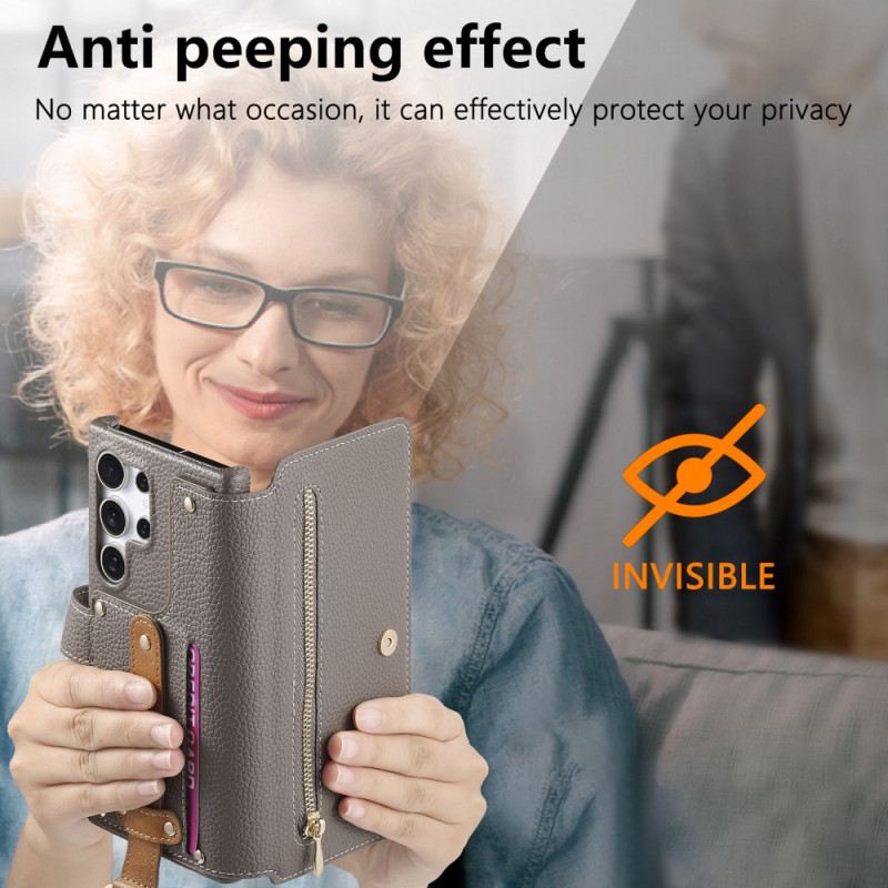 Fliptok Samsung Galaxy S25 Ultra 5g Rfid-védett Pénztárca Tasakkal És Gyűrűtartóval