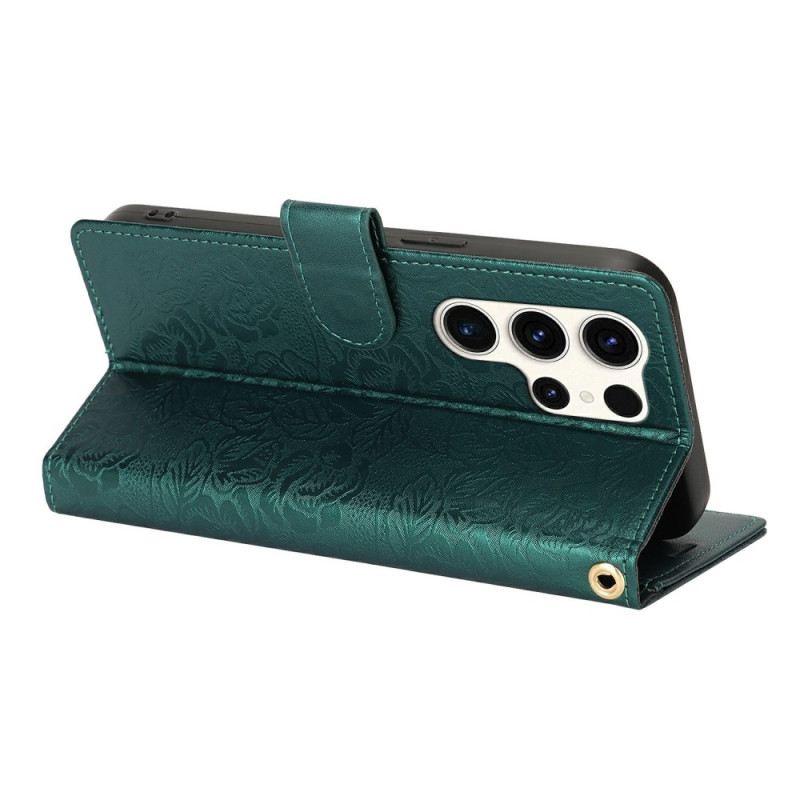 Fliptok Samsung Galaxy S25 Ultra 5g Virágmintás Pánttal