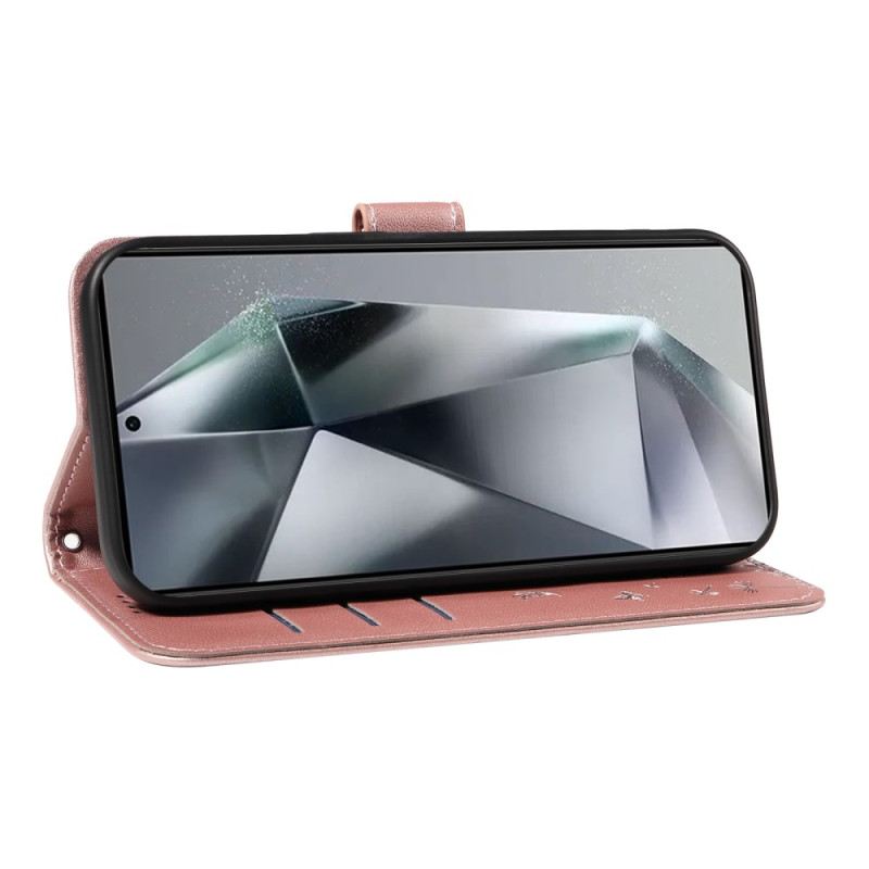 Kinyitható Bőrtok Samsung Galaxy S25 Ultra 5g Pitypang Pánt