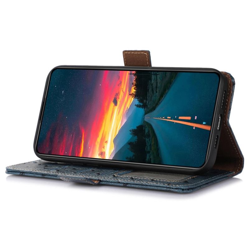 Kinyitható Bőrtok Samsung Galaxy S25 Ultra 5g Valódi Bőr Rfid-blokkolással