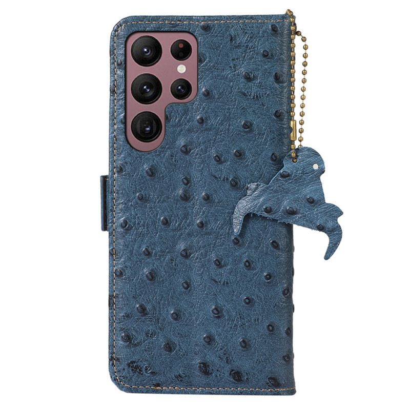 Kinyitható Bőrtok Samsung Galaxy S25 Ultra 5g Valódi Bőr Rfid-blokkolással