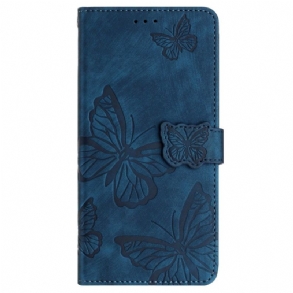 Kinyitható Bőrtok Samsung Galaxy S25 Ultra 5g Velúr Hatású Pillangók