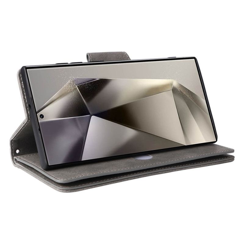 Kinyitható Tokok Samsung Galaxy S25 Ultra 5g Velúr Hatású Pénztárca Pánttal