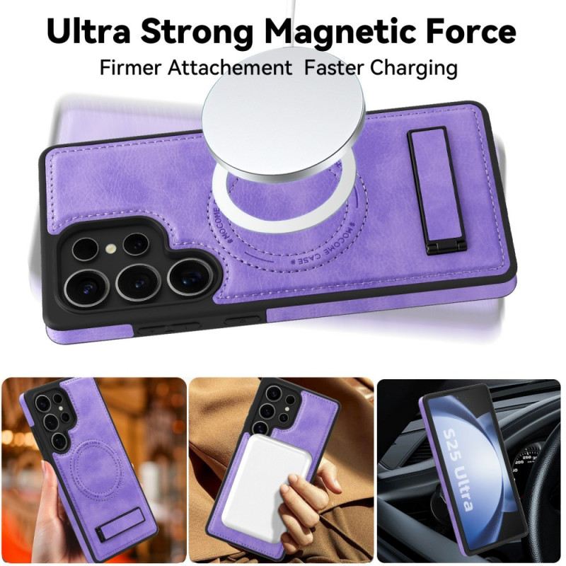 Mobiltelefon Tokok Samsung Galaxy S25 Ultra 5g Bőrhatású Magsafe-fel Kompatibilis