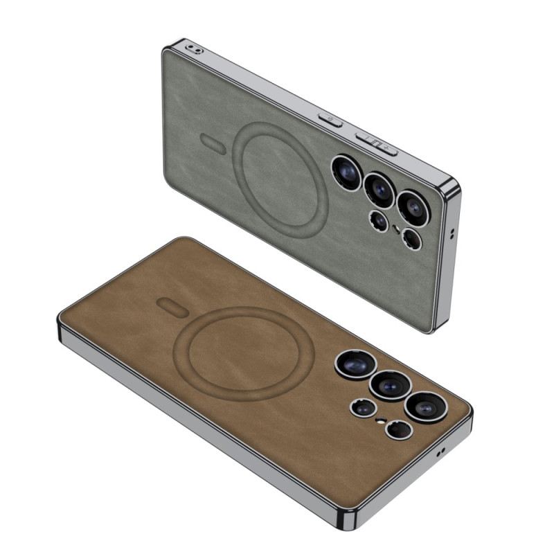 Mobiltelefon Tokok Samsung Galaxy S25 Ultra 5g Matt Műbőr Magsafe-fel Kompatibilis