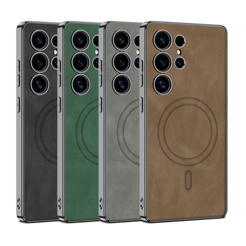 Mobiltelefon Tokok Samsung Galaxy S25 Ultra 5g Matt Műbőr Magsafe-fel Kompatibilis