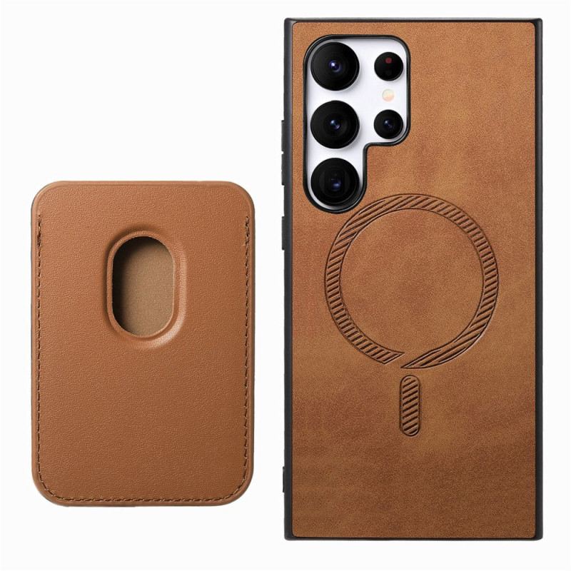 Mobiltelefon Tokok Samsung Galaxy S25 Ultra 5g Velúr Stílusú Levehető Mágneses Kártyatartó