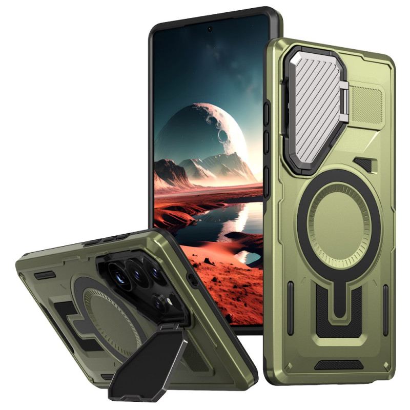 Telefontok Samsung Galaxy S25 Ultra 5g Fémes Hatású Lencsevédővel És Állvánnyal