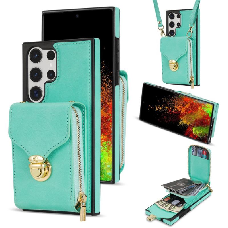 Tok Samsung Galaxy S25 Ultra 5g Cipzáras És Vállpántos Pénztárca