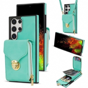 Tok Samsung Galaxy S25 Ultra 5g Cipzáras És Vállpántos Pénztárca