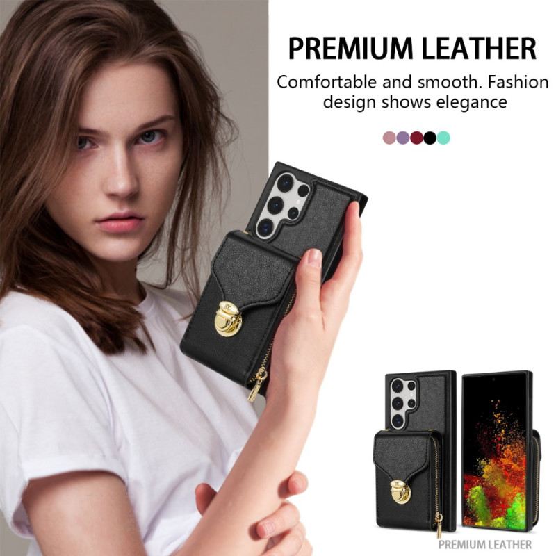 Tok Samsung Galaxy S25 Ultra 5g Cipzáras És Vállpántos Pénztárca