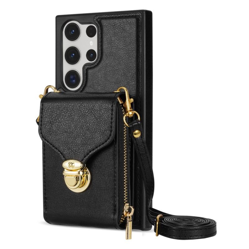 Tok Samsung Galaxy S25 Ultra 5g Cipzáras És Vállpántos Pénztárca