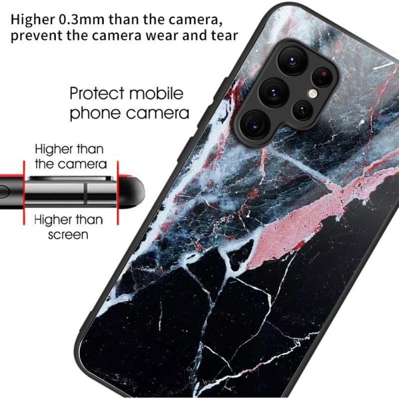 Tok Samsung Galaxy S25 Ultra 5g Fekete-fehér Márvány Edzett Üveg