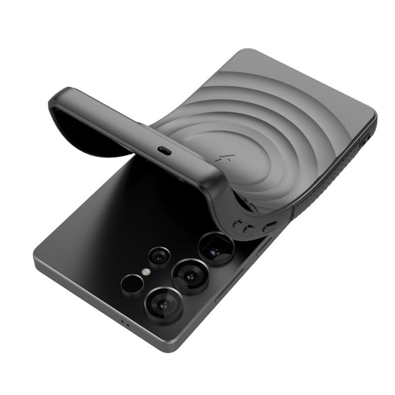 Tok Samsung Galaxy S25 Ultra 5g Magsafe Kompatibilis Hullámos Kialakítás Állvánnyal