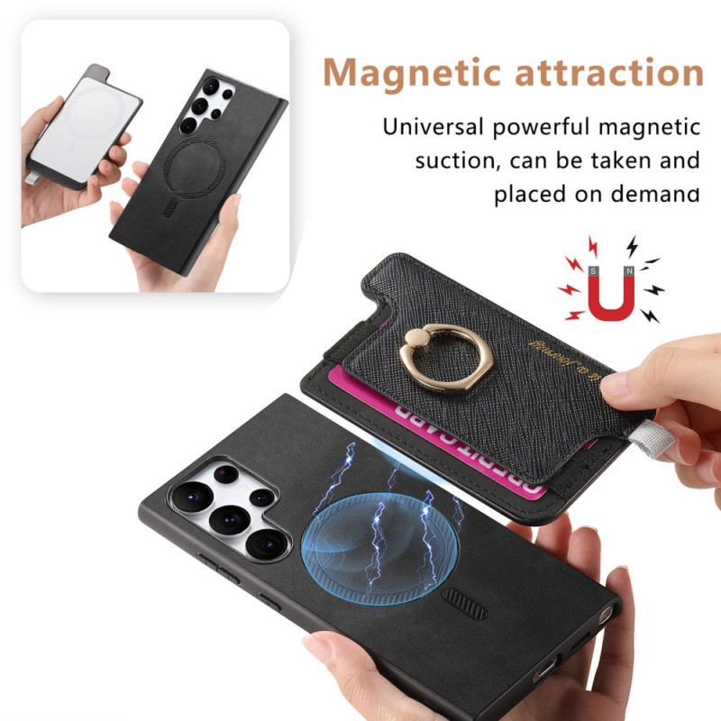 Tok Samsung Galaxy S25 Ultra 5g Velúr Stílusú Levehető Kártyatartó