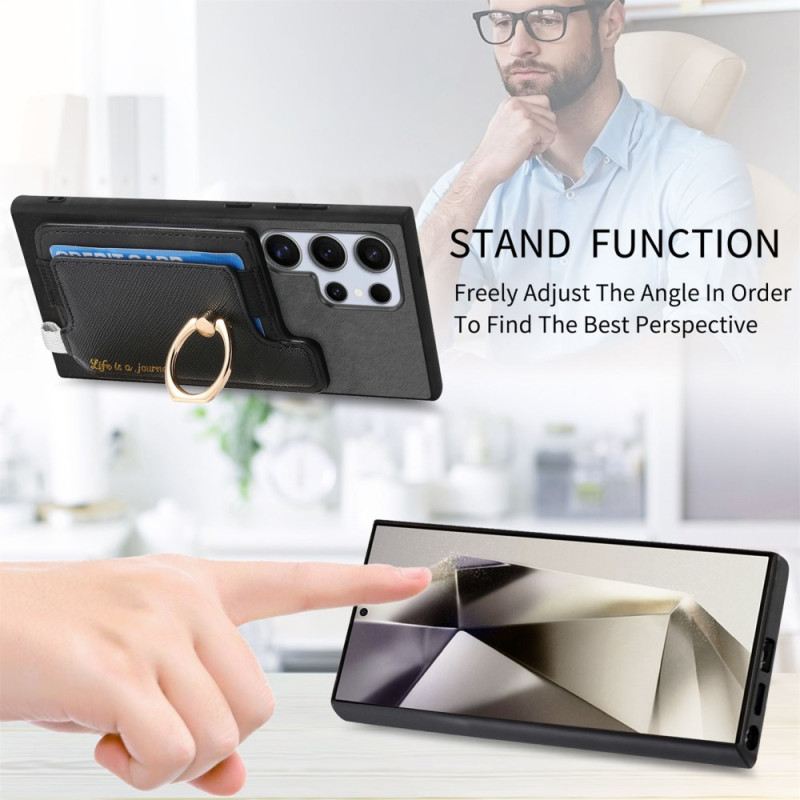 Tok Samsung Galaxy S25 Ultra 5g Velúr Stílusú Levehető Kártyatartó