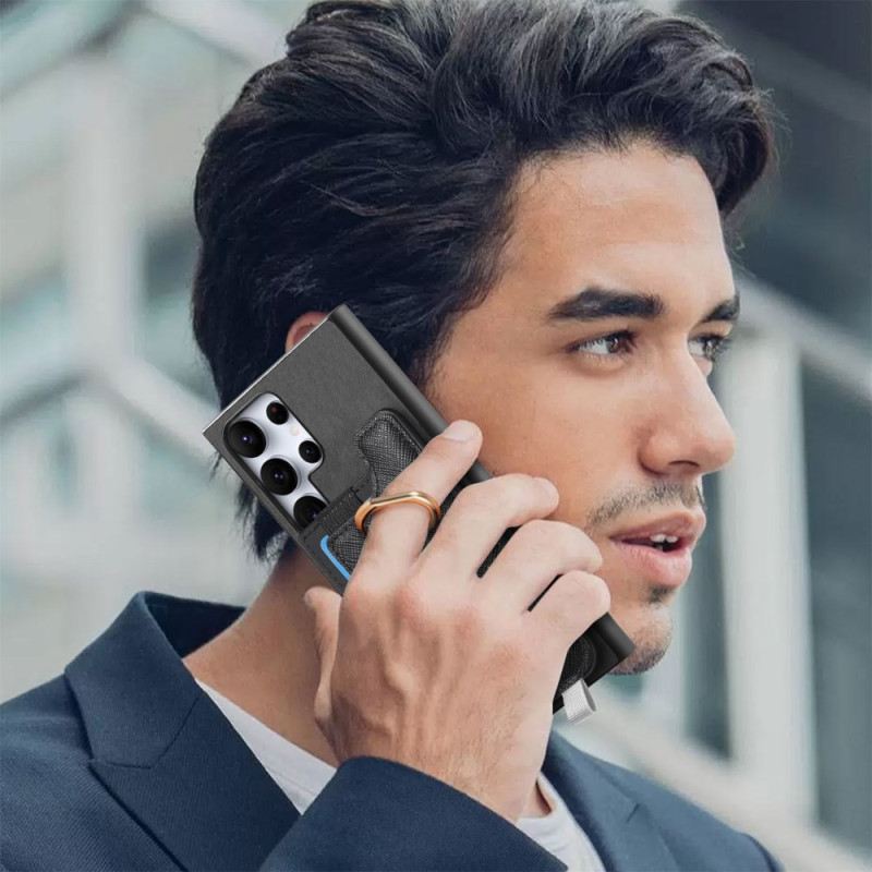 Tok Samsung Galaxy S25 Ultra 5g Velúr Stílusú Levehető Kártyatartó