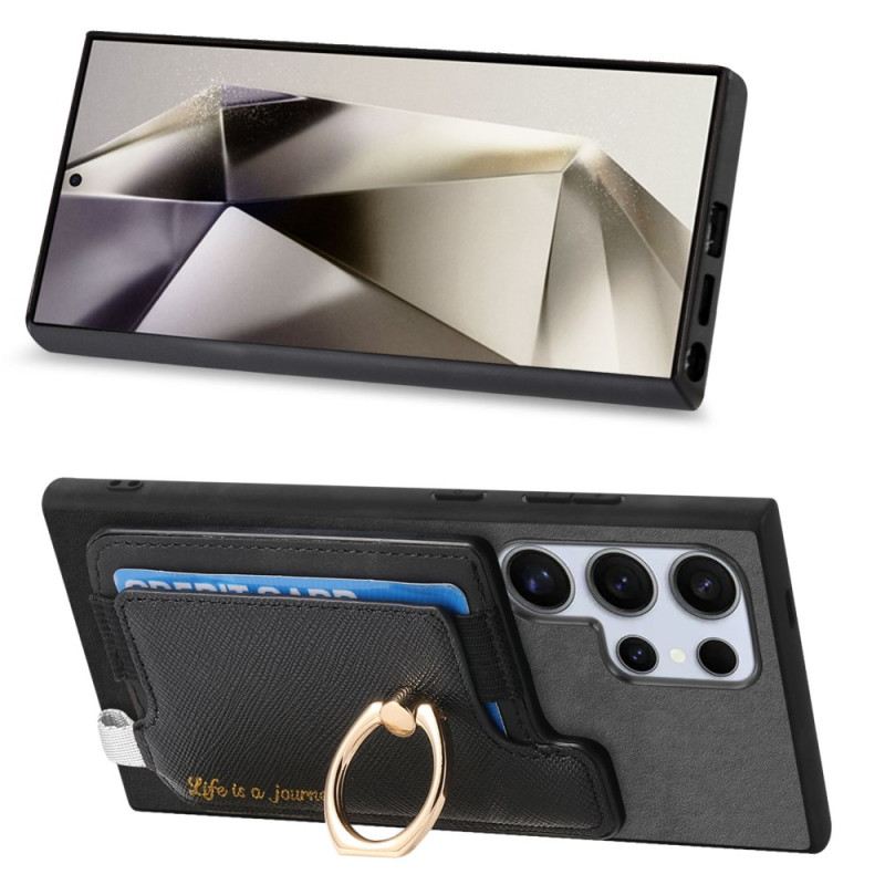 Tok Samsung Galaxy S25 Ultra 5g Velúr Stílusú Levehető Kártyatartó