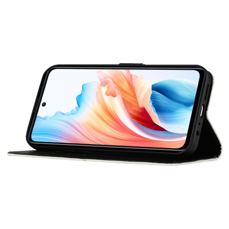 Bőrtok Oppo Reno 11 5g Virágos Koponya