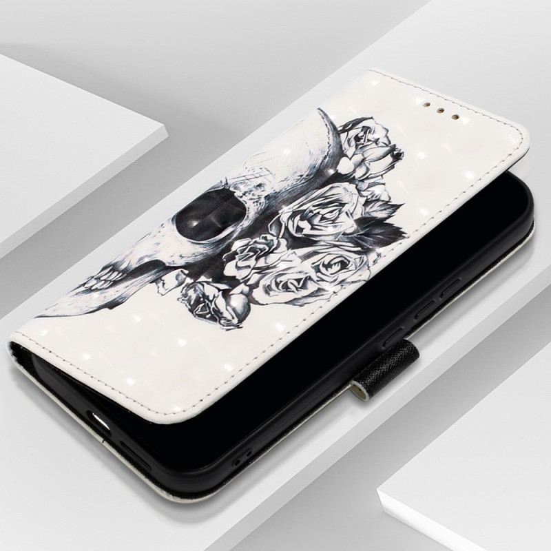 Bőrtok Oppo Reno 11 5g Virágos Koponya