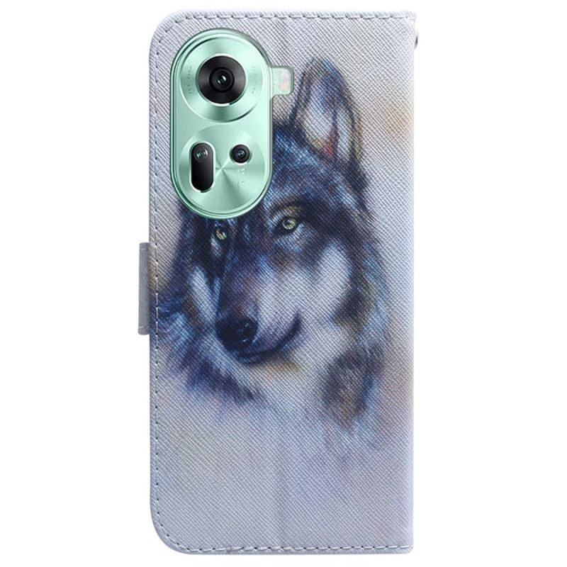 Fliptok Oppo Reno 11 5g Farkas Akvarell
